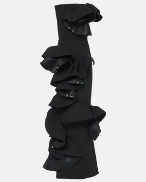 Maticevski Strapless Ruffled Gown - Black
