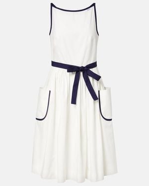 Prada Cotton And Linen Midi Dress - White