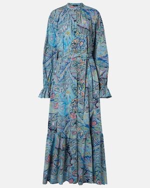 Etro Paisley Cotton-Blend Shirt Dress - Blue