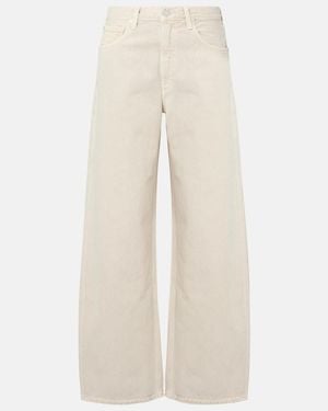 Agolde Low Curve Mid-Rise Barrel-Leg Jeans - Natural