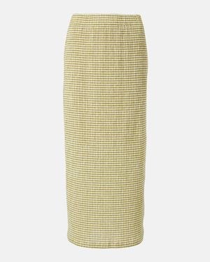 Vince Gingham Midi Skirt - Green