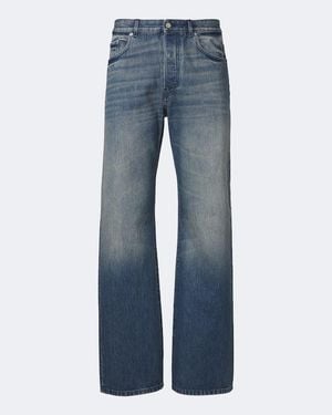 Dries Van Noten Jeans Rectos Con Efecto Desgastado - Azul