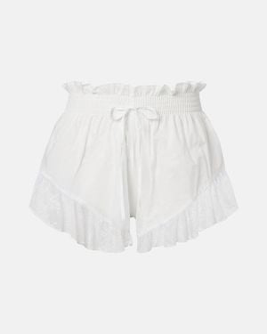 Montce Lace-Trimmed Cotton Shorts - White