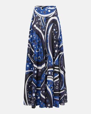 PUCCI Printed Cotton Muslin Maxi Skirt - Blue