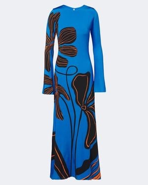 Cala De La Cruz Maxikleid Amay Aus Satin - Blau