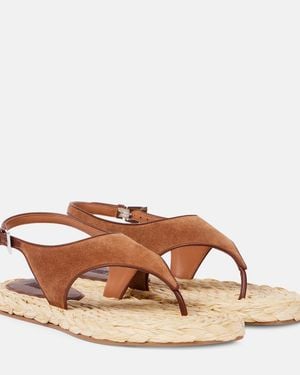 Paris Texas Amalfi Suede Thong Sandals - Brown