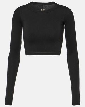 Rick Owens Cotton Crop Top - Black