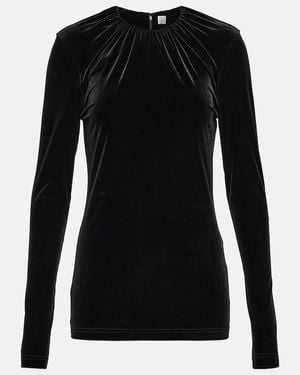 TOTEME Gathered Velvet Top - Black