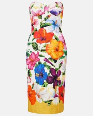 Dolce & Gabbana Floral Bustier Dress - Orange