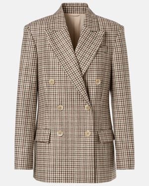 Brunello Cucinelli Checked Virgin Wool Blazer - Brown