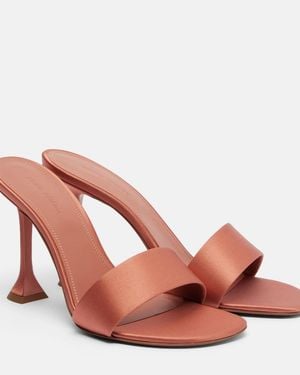 AMINA MUADDI Andreea Satin Sandals - Pink