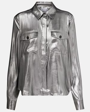 Self-Portrait Metallic Shirt - Grey