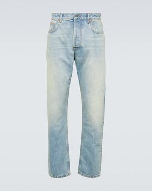 Valentino Cropped Straight Jeans - Blue