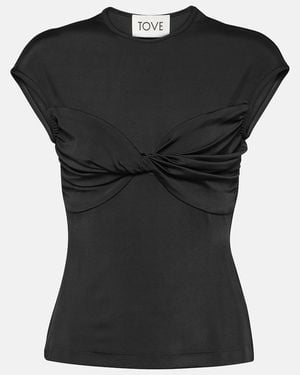 TOVE Paola Twist-Detail Jersey Top - Black
