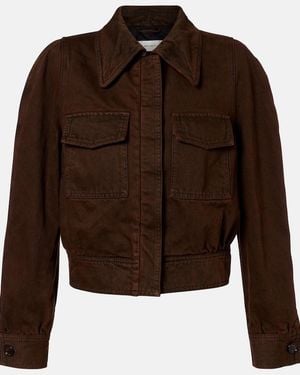 Dries Van Noten Cropped Denim Jacket - Brown