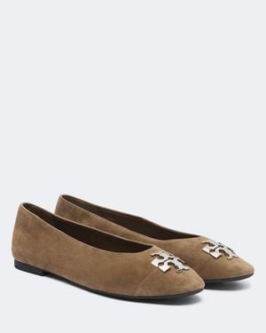 Tory Burch Charlie Suede Ballet Flats - Brown