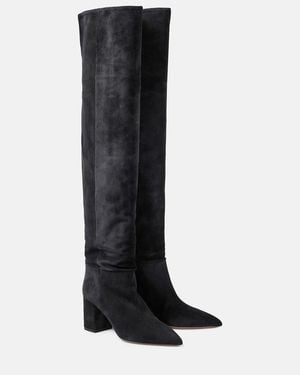 Paris Texas Anja Suede Over-The-Knee Boots - Black