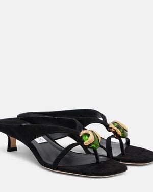 Jimmy Choo Verzierte Sandalen Emeri Stone - Schwarz