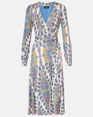 Etro Printed Midi Dress - Blue
