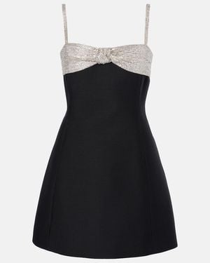 Valentino Crepe Couture Sequined Minidress - Black