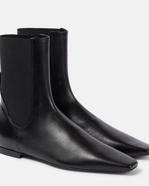 TOTEME Leather Chelsea Boots - Black
