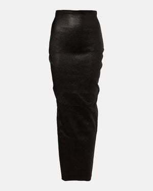 Rick Owens Midirock Dirt Pillar Aus Leder - Schwarz