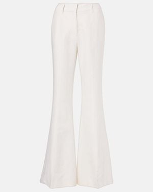 Gabriela Hearst Rhein High-Rise Linen And Wool-Blend Flared Pants - White
