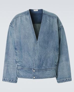 Fear Of God Faded Denim Jacket - Blue