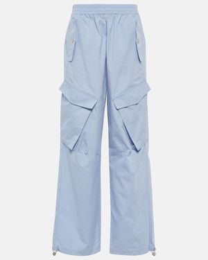 Dion Lee Low-Rise Wide-Leg Cargo Trousers - Blue
