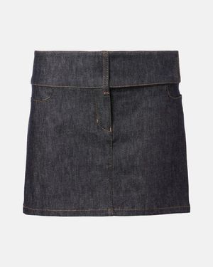 Courreges Belted Denim Miniskirt - Black