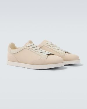 Brunello Cucinelli Suede-Trimmed Leather Sneakers - White