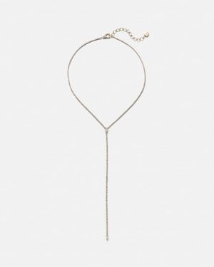 SHAY Thread Y 18Kt Lariat Necklace With Diamonds - Blue