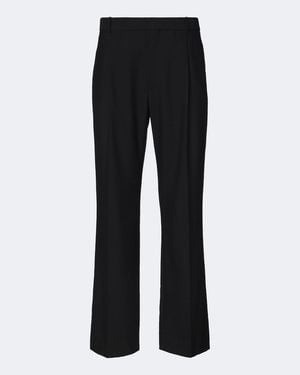 The Row Salma Wool Straight Trousers - Black