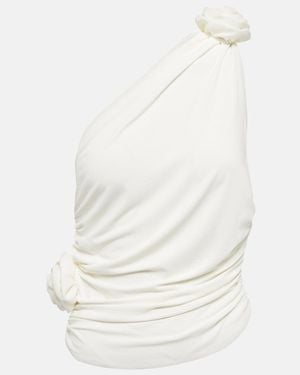 Magda Butrym One-Shoulder Jersey Top - White