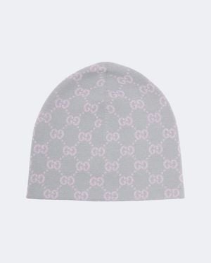 Gucci Gg Jacquard Wool-Blend Lame Beanie - Gray