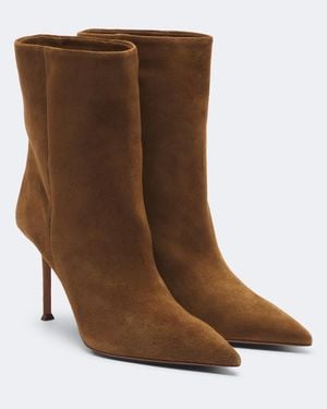 Aquazzura Ankle Boots Harper Aus Veloursleder - Braun