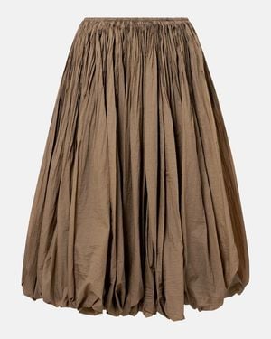 Alaïa Flared Balloon Maxi Skirt - Brown