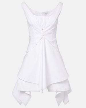 McQueen Minikleid Aus Baumwolle - Weiß