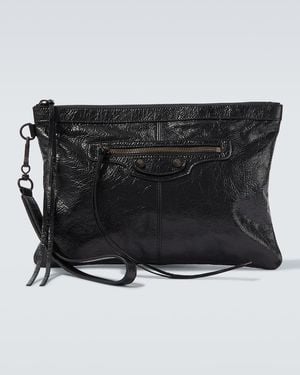 Balenciaga Pochette Le City En Cuir - Noir