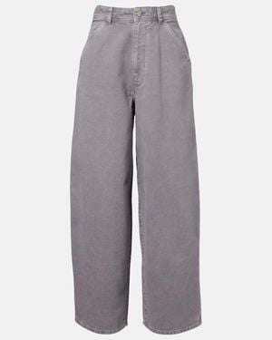 Lemaire High-Rise Wide-Leg Jeans - Grey