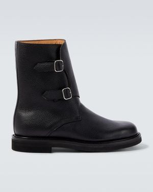 AURALEE Leather Biker Boots - Black