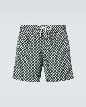 Fedeli Madeira Paisley Swim Trunks - Green