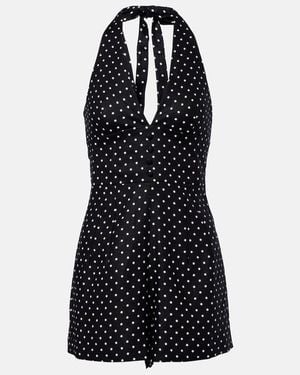 Faithfull the Brand Playsuit Sofia Aus Leinen - Schwarz