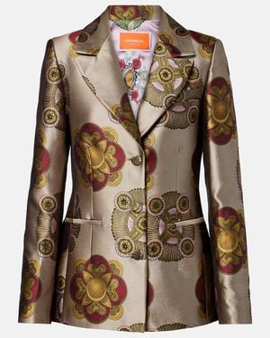 La DoubleJ 24/7 Printed Blazer - Brown
