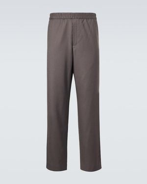 The Row Ari Wool Wide-Leg Trousers - Grey