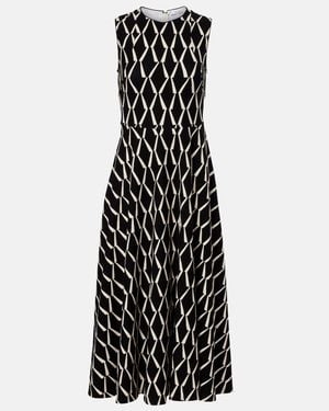 Max Mara Lampara Cotton-Blend Midi Dress - Black