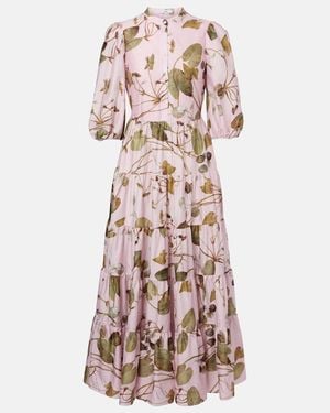 Erdem Floral Cotton Shirt Dress - Purple