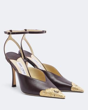 Jimmy Choo Verzierte Slingback-Pumps Faiz Aus Leder - Mettallic