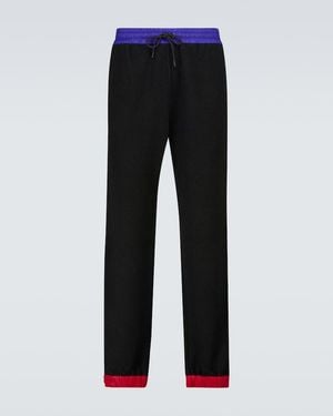 Moncler Fleece Wool-Blend Trousers - Black