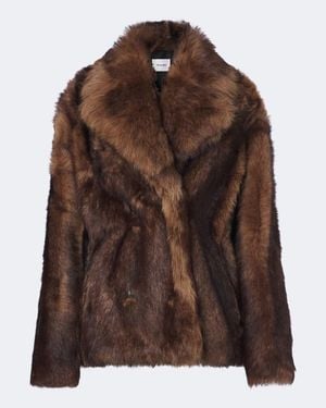 Yves Salomon Chaqueta Cruzada De Borrego - Marrón